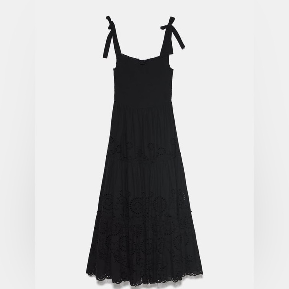 Used once zara tie strap cutout work dress.